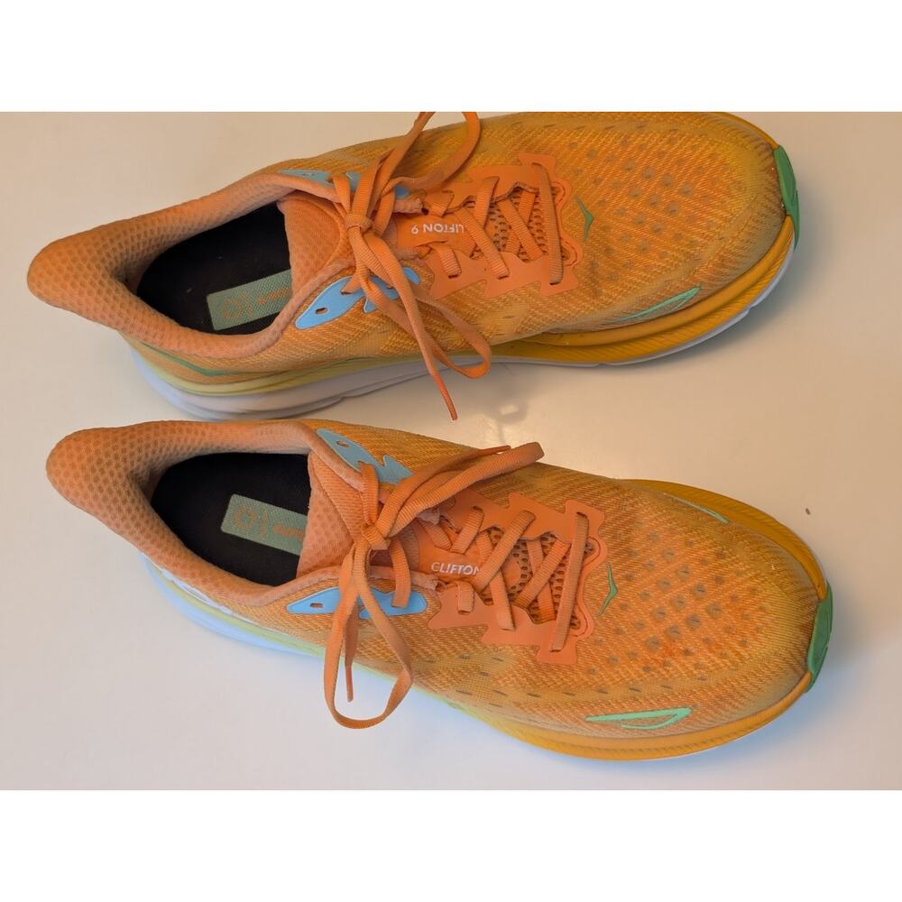 Hoka Clifton 9 Running Shoes - Men's Size 10.5D (Solar Flare/Sherbet) - Picture 3 of 9